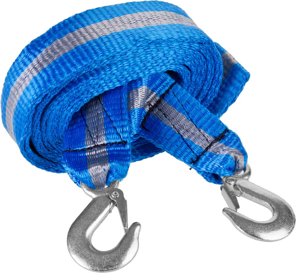 Трос буксировочный 2 крюка, 5 т, ширина ленты 50 мм, длина 5 м ЗУБР 61215-5