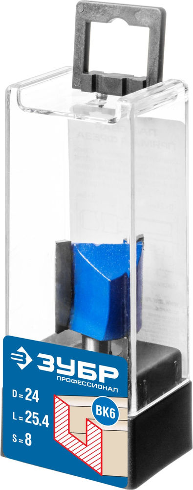 Фреза пазовая прямая 24?25 мм хвостовик 8 мм ЗУБР Профессионал 28753-24-25