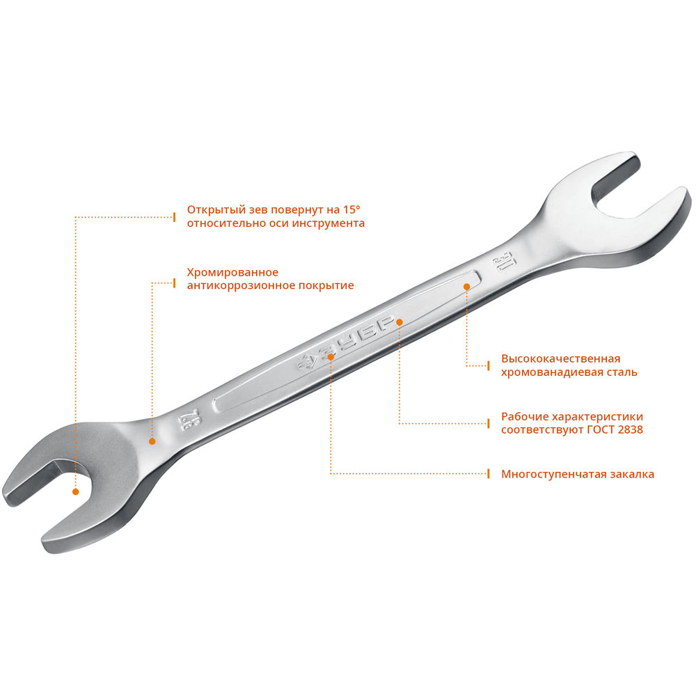 Набор ключей гаечных комбинированных и рожковых 32 шт 6-32 мм Профессионал ЗУБР 27086-H32