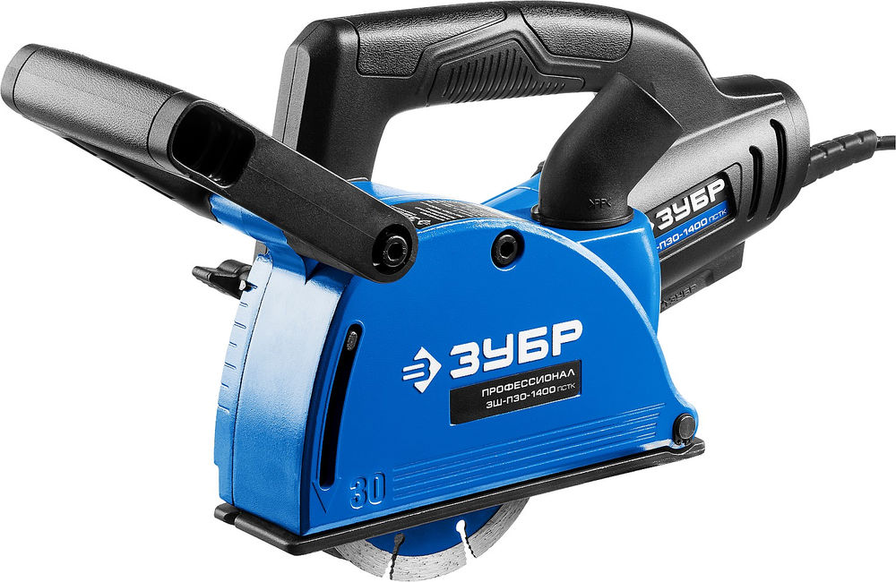 Штроборез (бороздодел) d 125 мм, 1400 Вт, ширина 30 мм, кейс ЗУБР Профессионал ЗШ-П30-1400 ПСТК