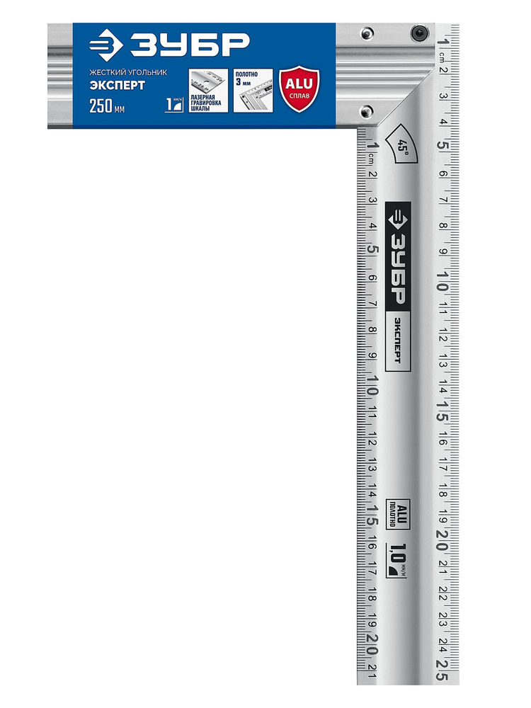 Угольник столярный жесткий ЭКСПЕРТ 250 мм ЗУБР Профессионал 34392-25