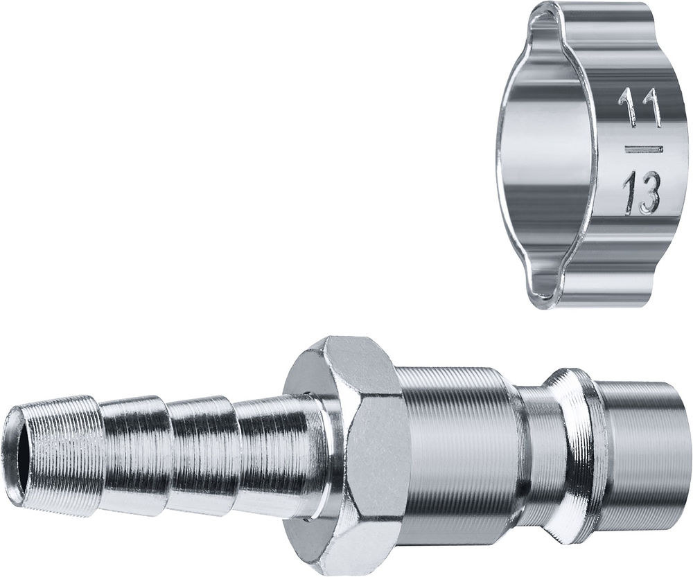 Переходник штуцер «елочка» 8 мм - рапид штуцер с обжимным хомутом ЗУБР Профессионал 64918-08
