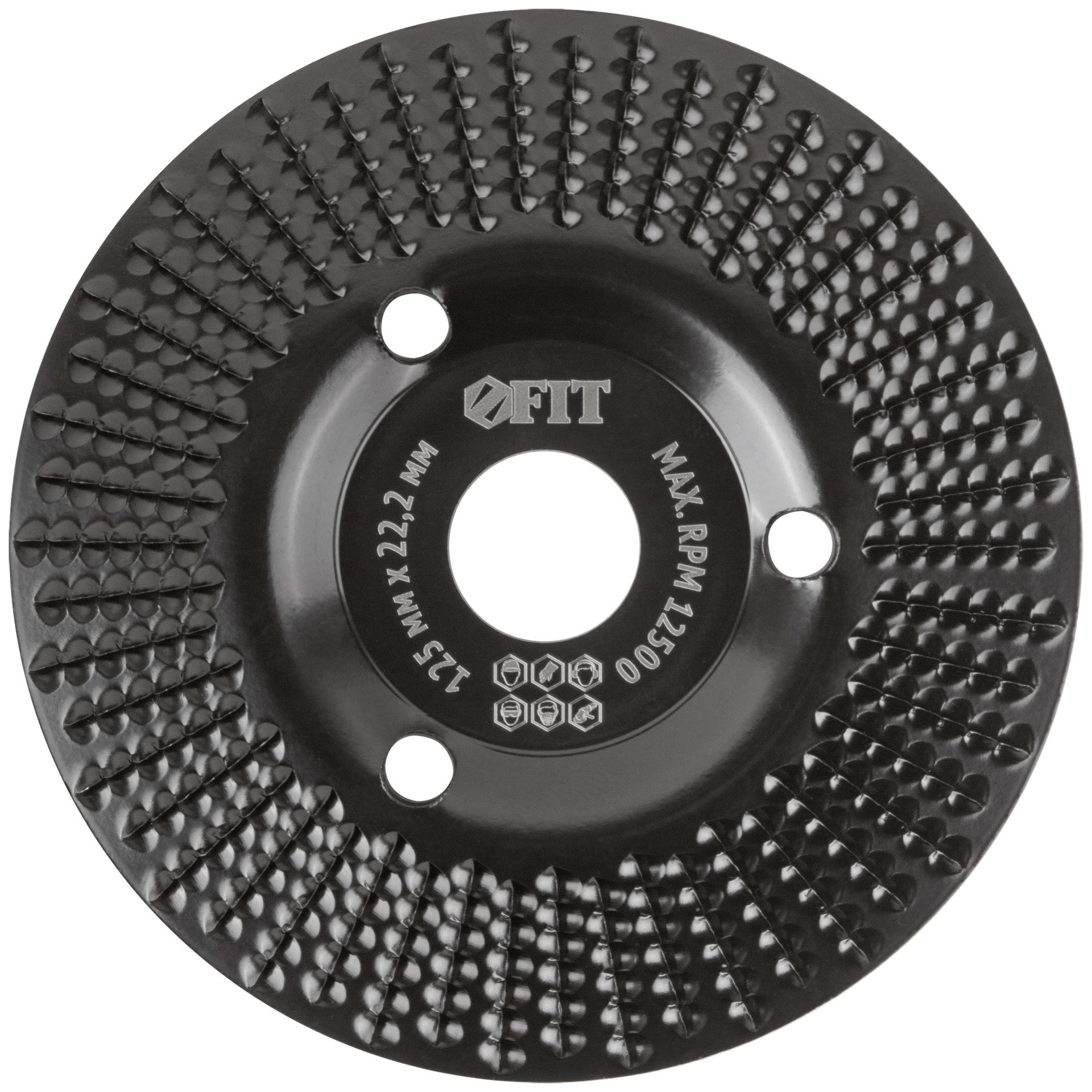 Диск обдирочный по дереву, наклонный, посадочный диаметр 22,2 мм, 125 мм, средняя насечка (39525)