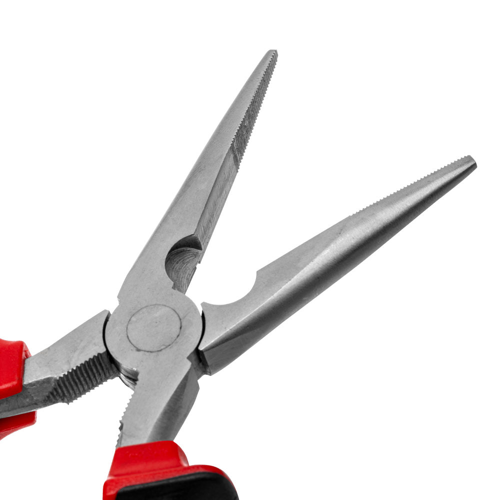 Длинногубцы прямые Nickel, 200 мм, никелированные, двухкомпонентные рукоятки Matrix (17168)