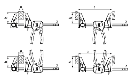 Струбцина пистолетного типа 150 мм x 80 мм, 1.4кН, распор 195 - 315 мм, с вращающейся на 360° рукояткой EZ360 BE-EZ360-15