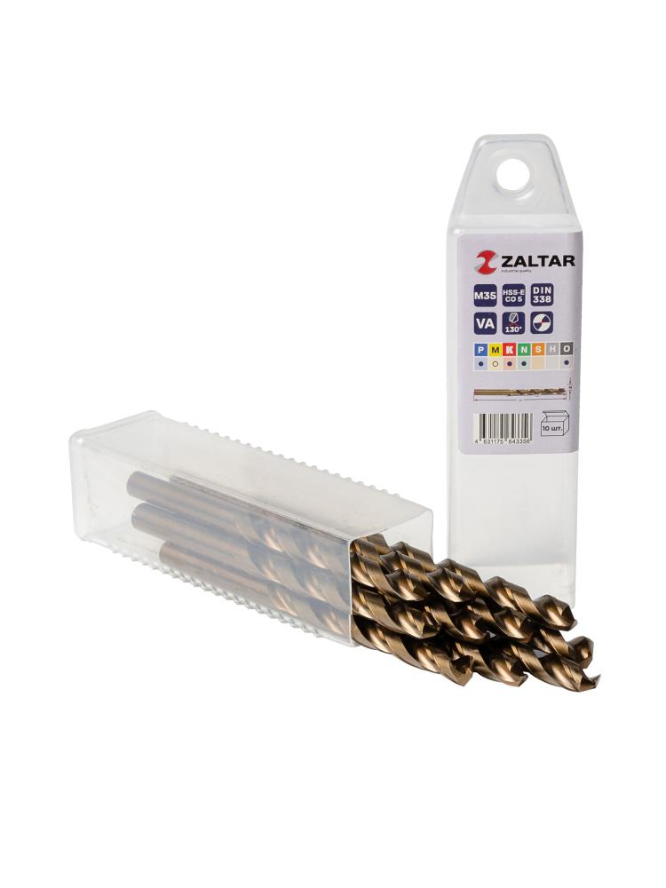Комплект свёрл по металлу индустриальных, 10 шт, DIN 338, HSS-E Co5, Тип VA, 5xD, O6.70 мм (ZA-74067-S10)