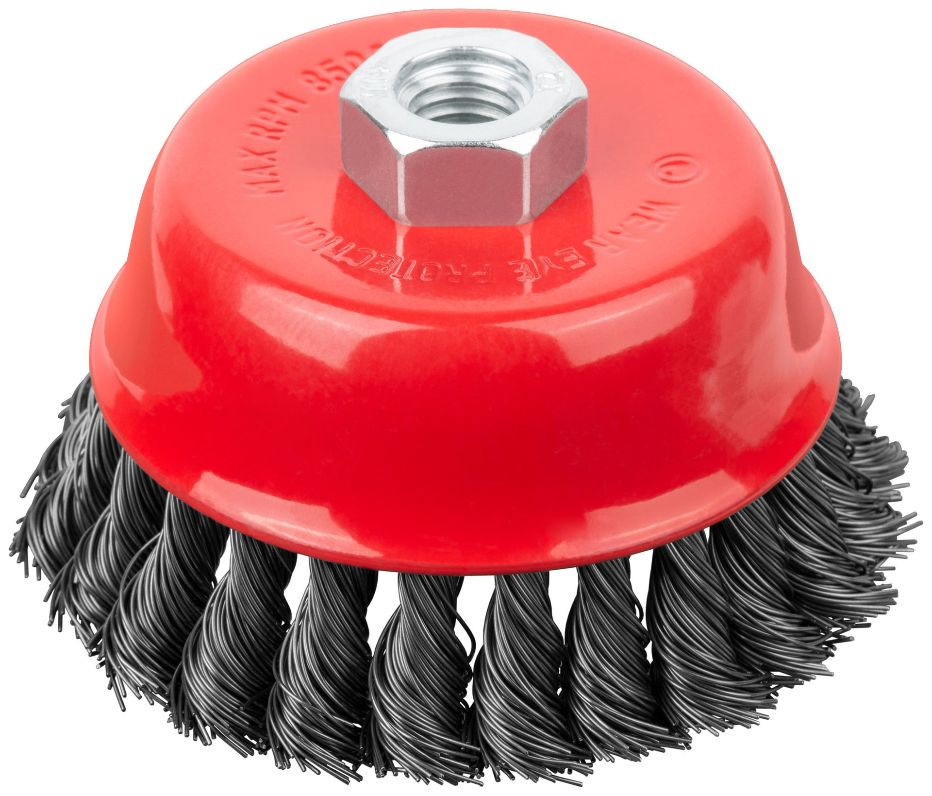 Корщетка-чашка, гайка М14, стальная витая проволока 100 мм (39468)