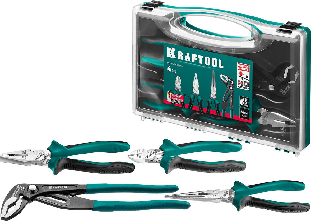 Набор губцевого инструмента, 4 предм. KRAFTOOL 22012