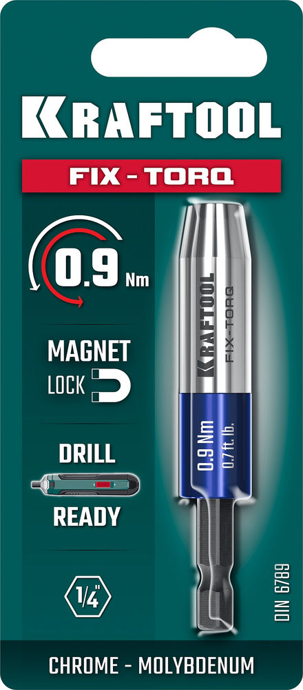 Динамометрический адаптер для бит FIX-TORQ, 0.9 Нм KRAFTOOL 64035-0.9