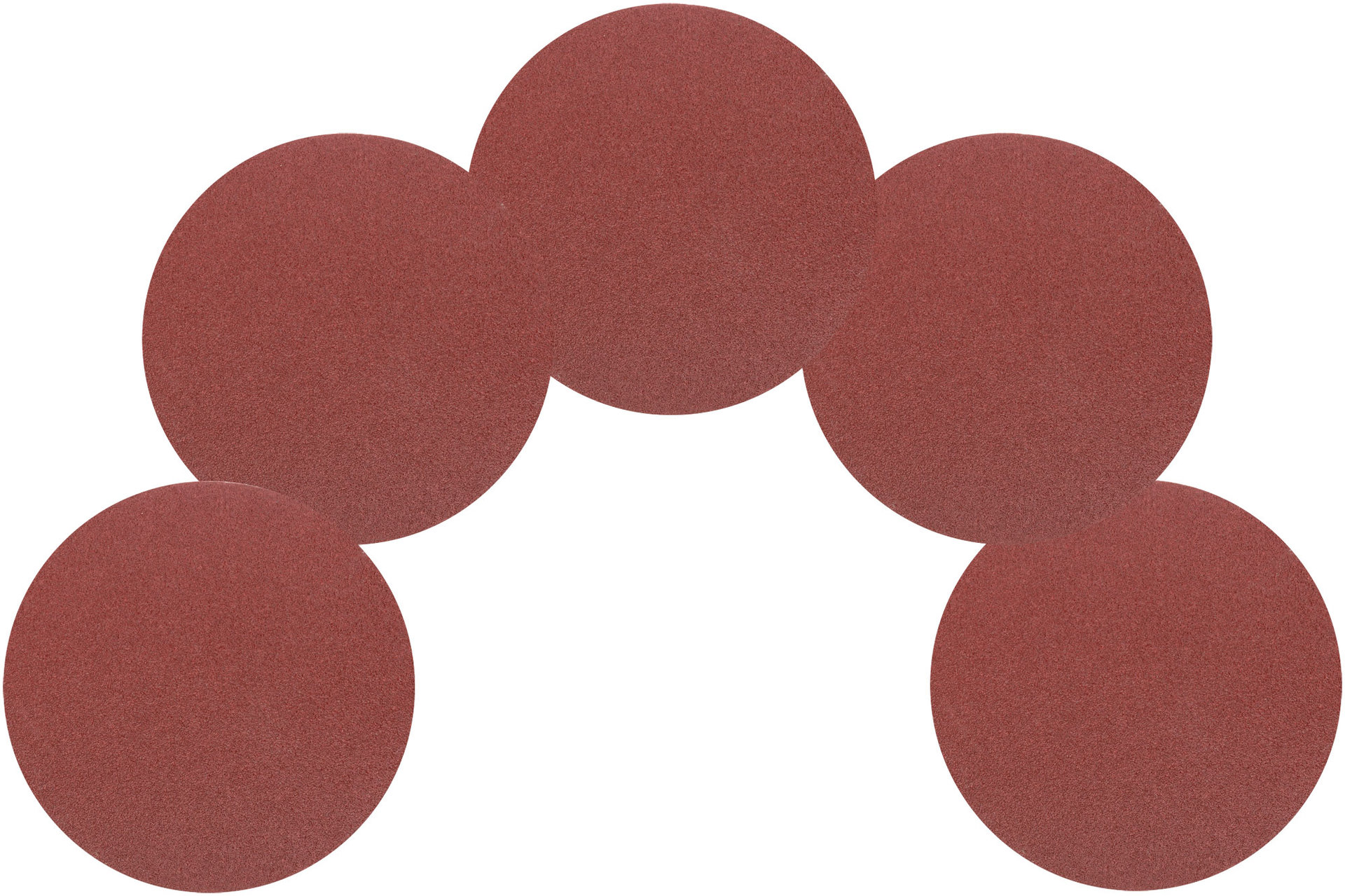 Круги шлифовальные сплошные (липучка), алюминий-оксидные, 125 мм, 5 шт. Р 100 (39655)