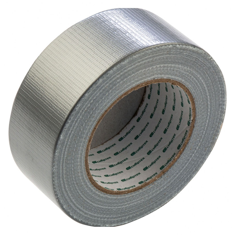 Лента клейкая армированная, 48 мм х 50 м, серебро Сибртех (888895)