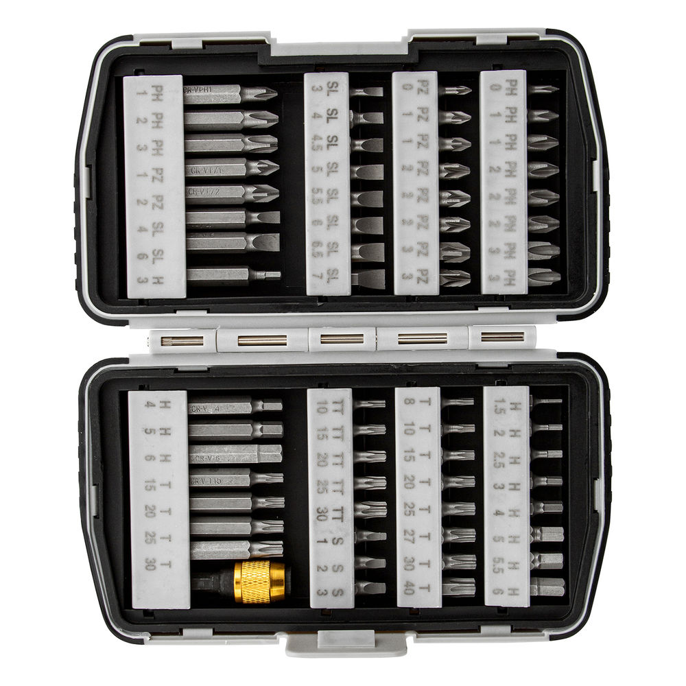 Набор бит, магнитный адаптер, CrV, пластиковый кейс, 64 шт. Matrix (11327)