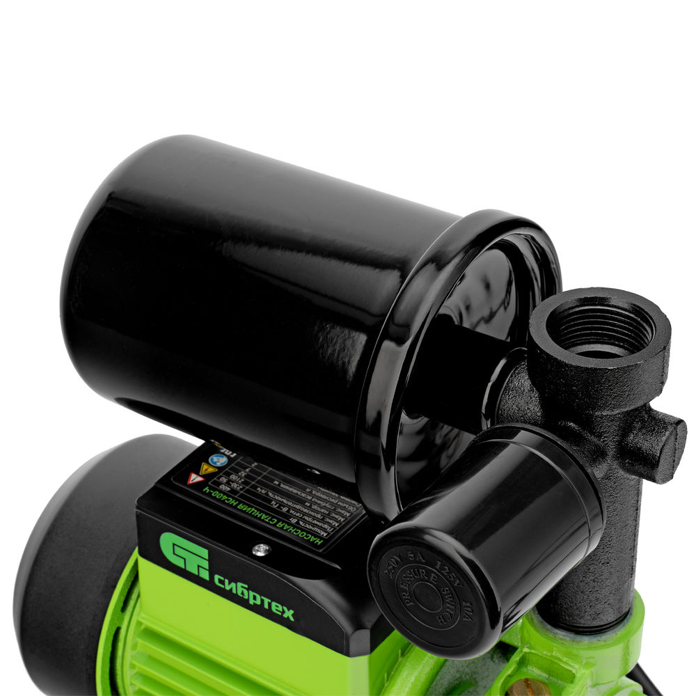 Насосная станция НС400-Ч, 400 Вт, напор 32 м, 2100 л/ч, ресивер 2 л Сибртех (97246)