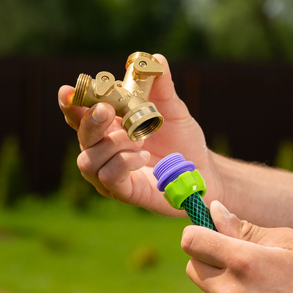 Разветвитель двухканальный, регулируемый, внешняя и внутренняя резьба 3/4, латунный Palisad (66523)