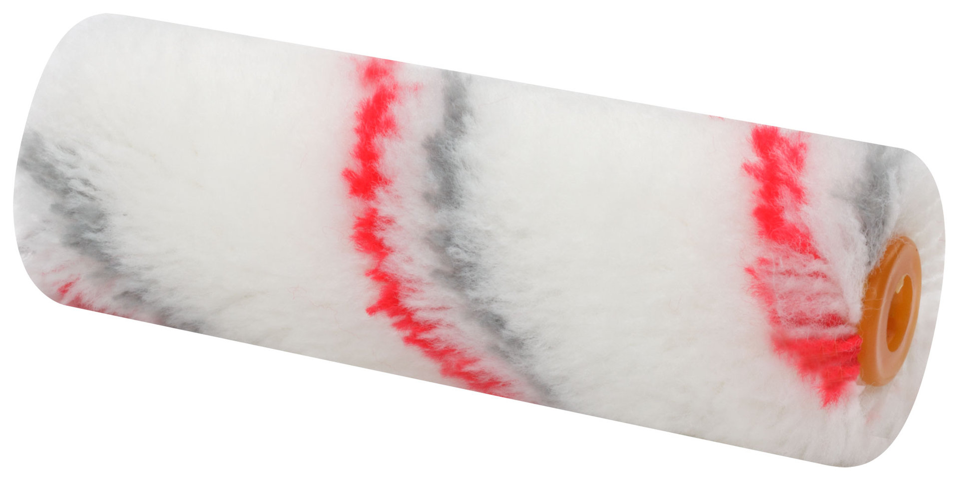 Ролик полиакрил. мини Профи, белый с серой и красной полосками, диам.15/35 мм, ворс 10 мм, 100 мм (02681)