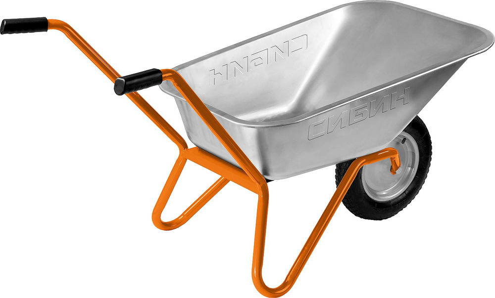 Садовая тачка одноколесная 65 л 90 кг пневматические колеса СИБИН СТ-11 39908_z01