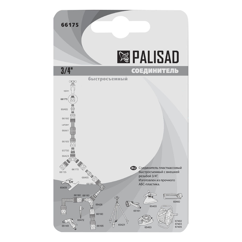 Соединитель пластмассовый, быстросъемный, внешняя резьба 3/4 Palisad (66175)