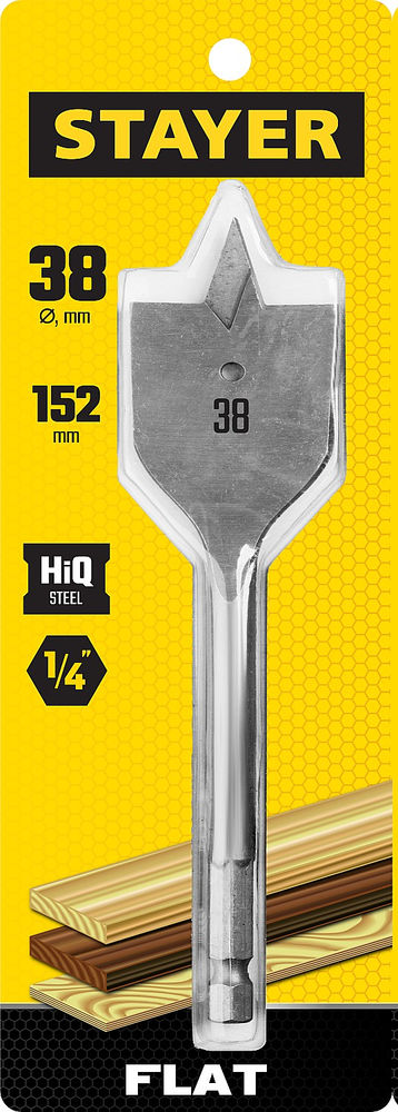 Сверло перовое по дереву Flat, 38 x 152 мм STAYER 2950-38_z01