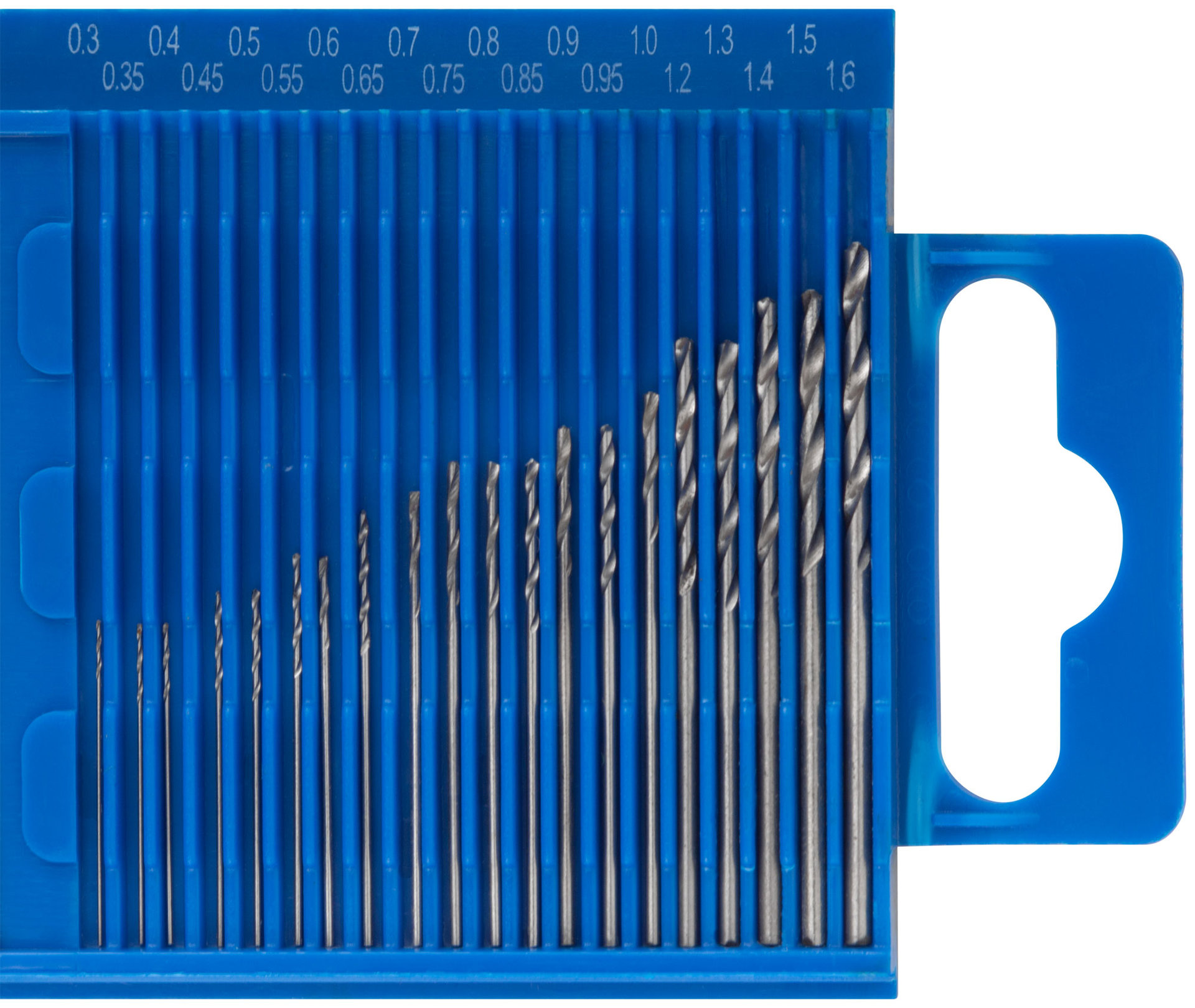 Сверла по металлу HSS полированные микро набор 20 шт. (0,3-1,6 мм) (36360)