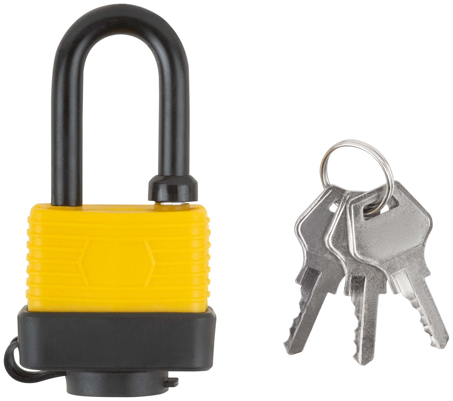 Замок навесной всепогодный 40х31 мм, длинная стальная дужка 6 мм (67193)