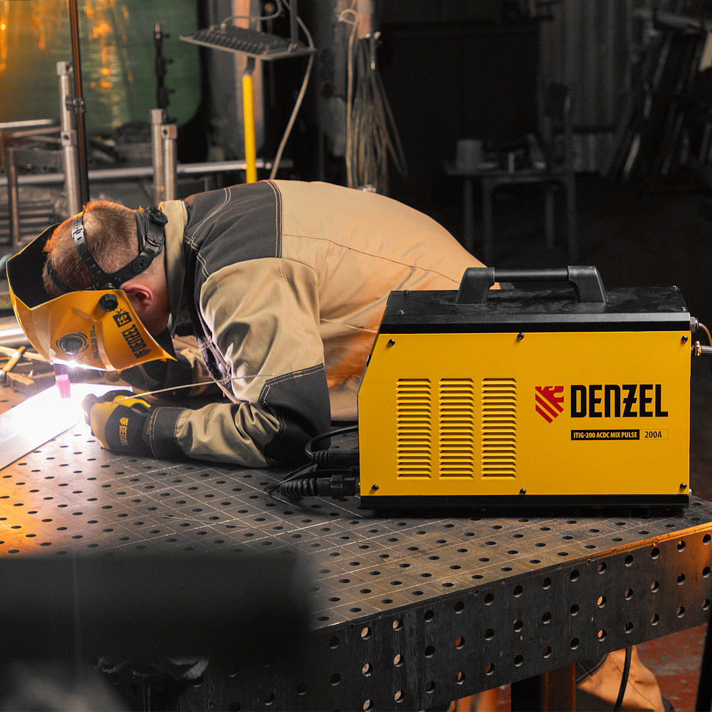 Аппарат инвертор. аргонодуговой сварки ITIG-200 ACDC Mix Pulse, 200 А, ПВ 60% Denzel (94319)
