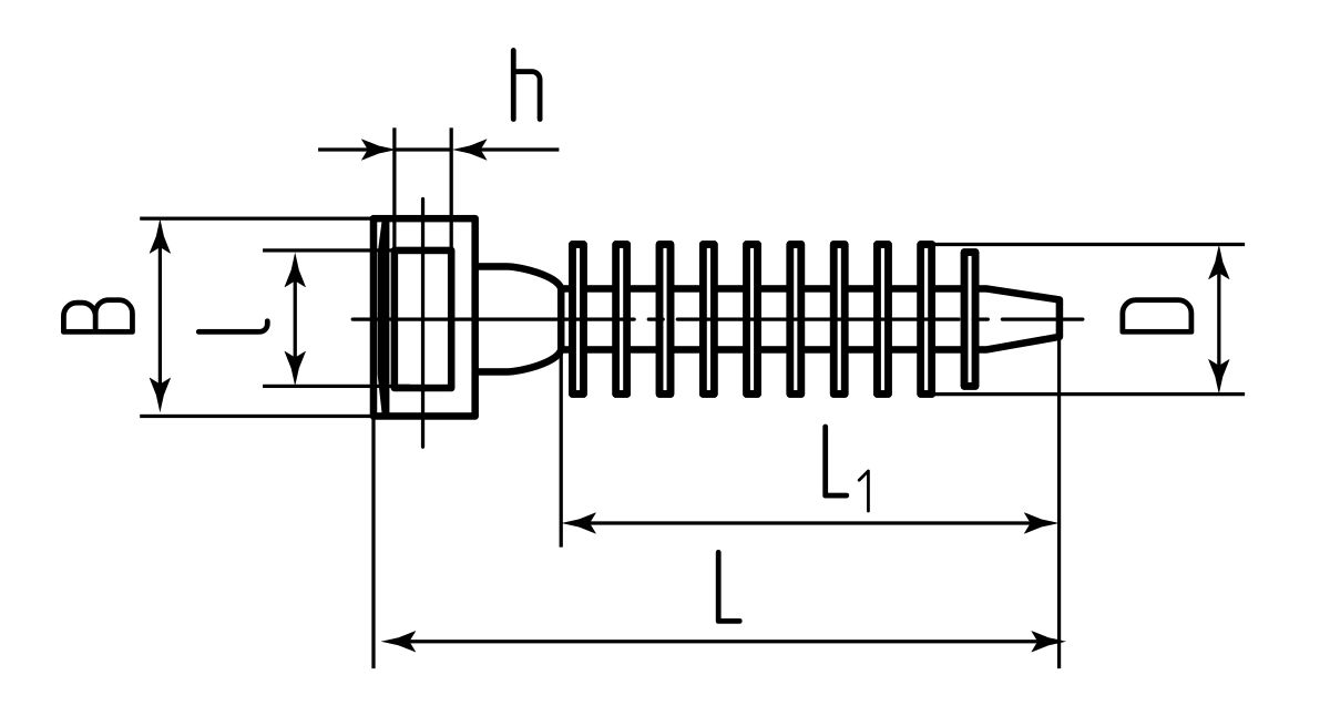 База дюбельного типа БД 8х45 (черн) (500шт) (Fortisflex) (60047)