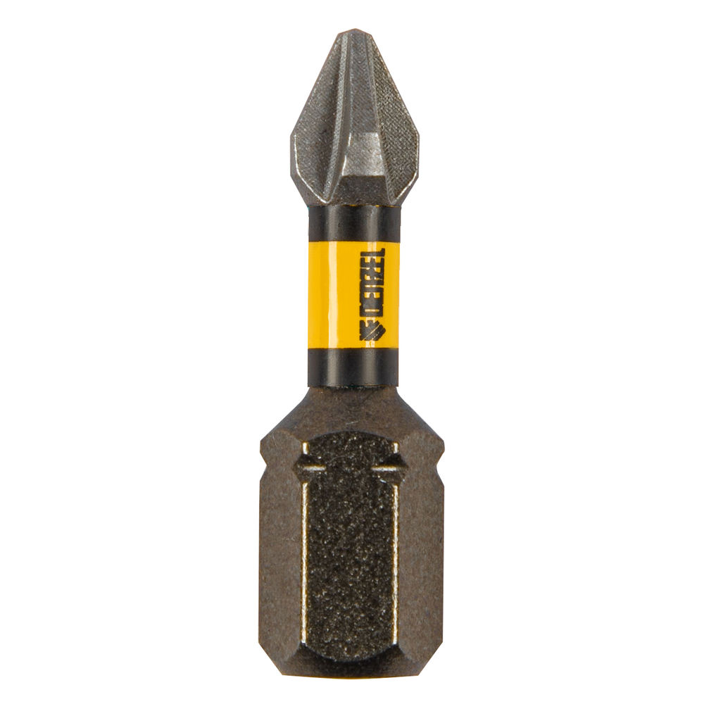 Бита IMPACT, PH1x25 мм, лазерная обработка шлица, сталь S2, 10 шт., Е 6,3 Denzel (11684)
