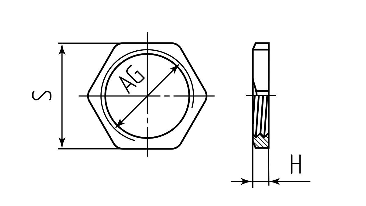 Гайка латунная ГП-М32 (Fortisflex) (88234)
