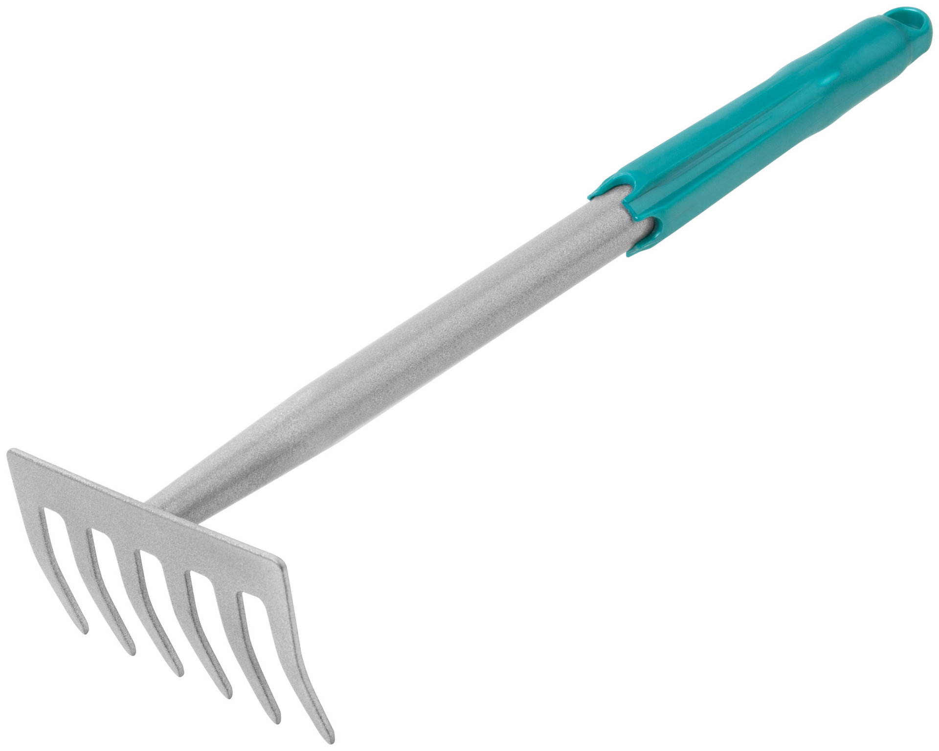 Грабли мини с ручкой цельнометаллическая, 6 зубьев (76850)