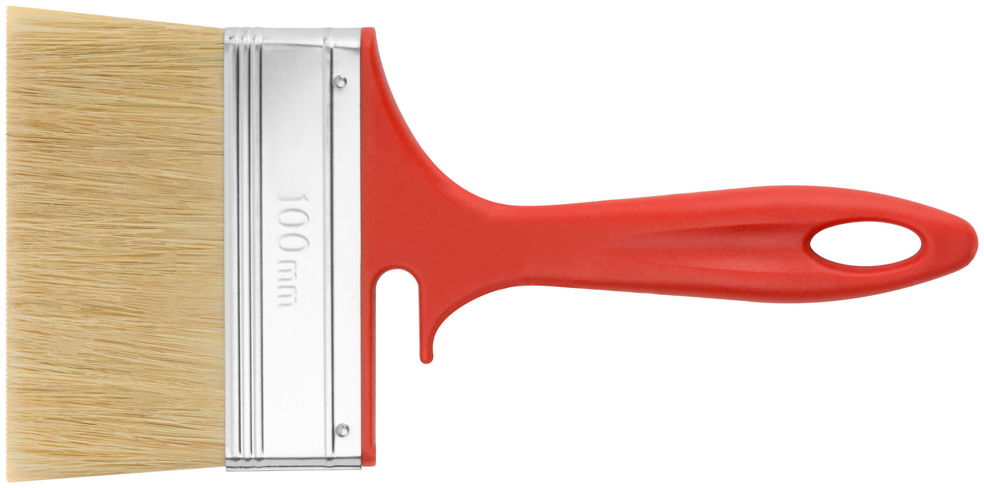 Кисть флейцевая Крафт, натур.светлая щетина, пластиковая ручка с выемкой 100 мм (00845)
