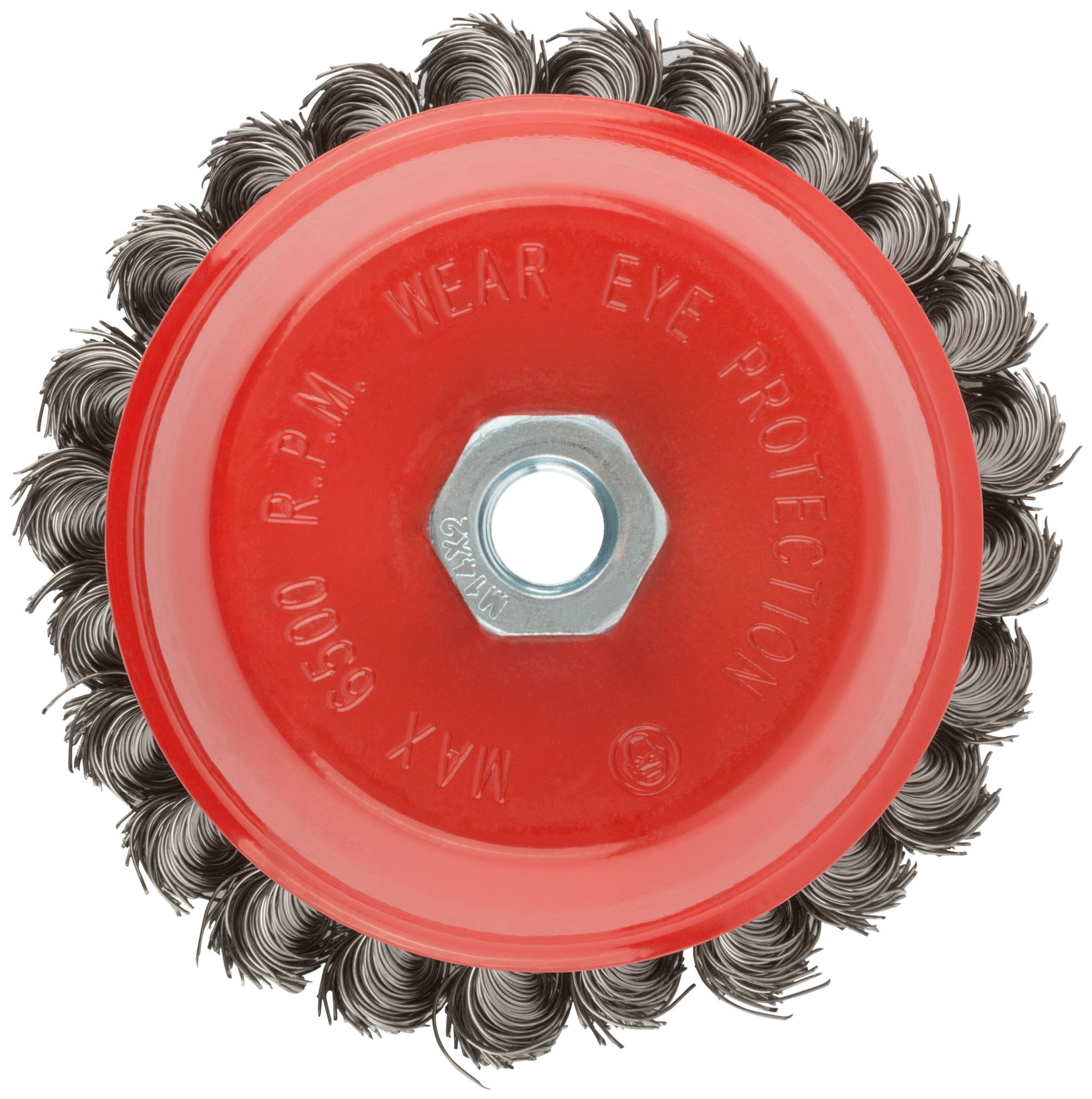 Корщетка чашечная, гайка М14, стальная витая проволока 125 мм (39044)