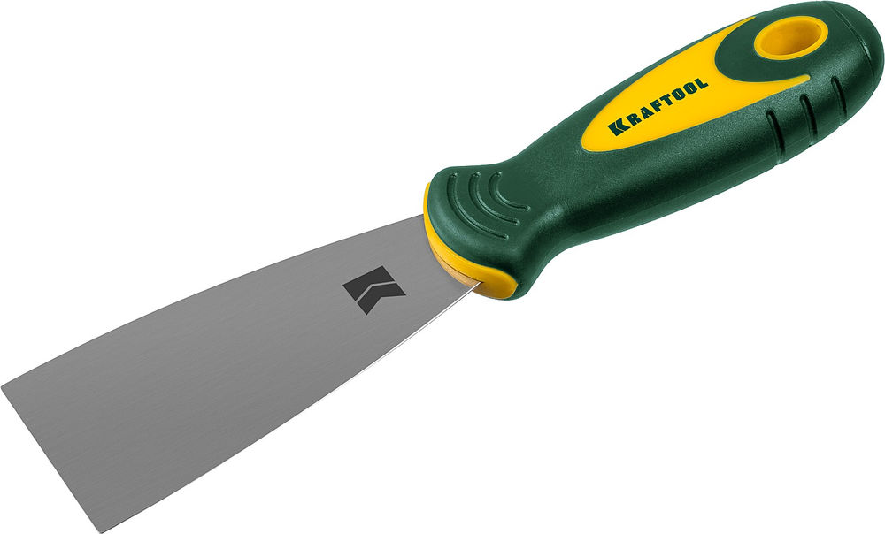 Шпатель 50 мм, х-образное профилированное полотно, двухкомпонентная ручка, нержавеющий KRAFTOOL 10035-050