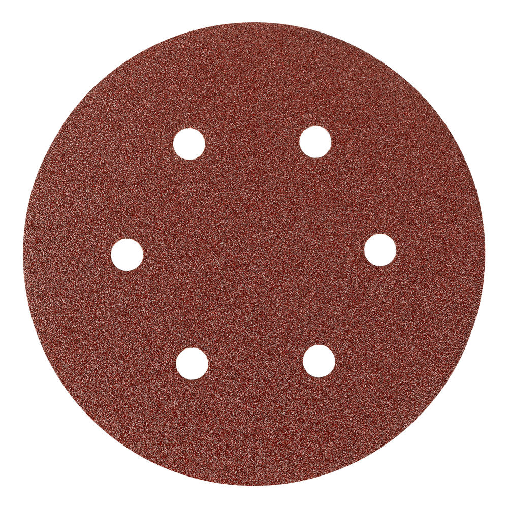Круг абразивный на ворсовой подложке под липучку, перфорированный, P 80, 150 мм, 5 шт Matrix (73838)
