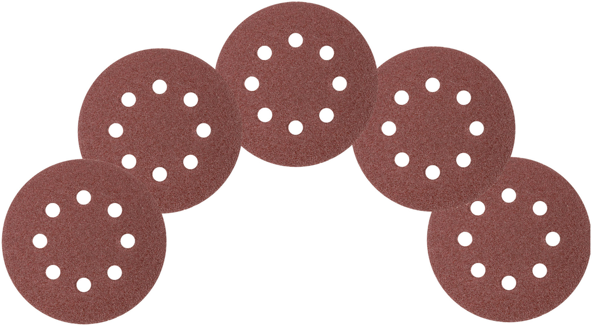 Круги шлифовальные с отверстиями (липучка), алюминий-оксидные, 125 мм, 5 шт. Р 36 (39781)