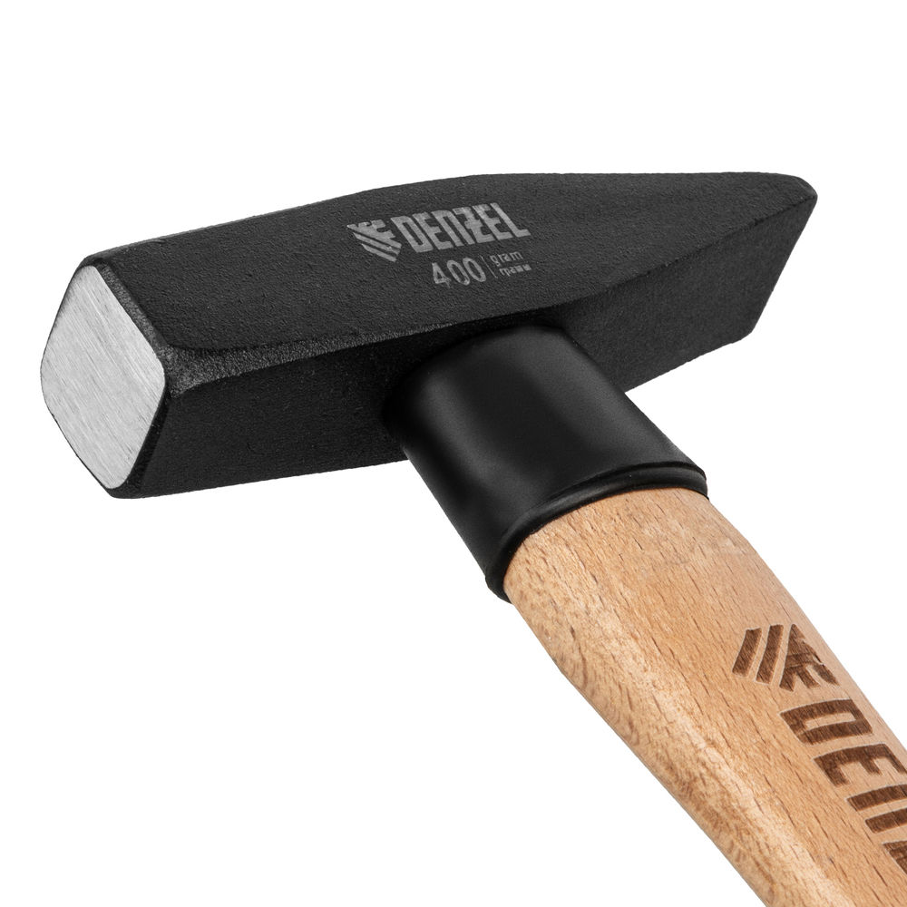 Молоток слесарный, 400 г, кованый квадратный боек, буковая рукоятка Denzel (10428)