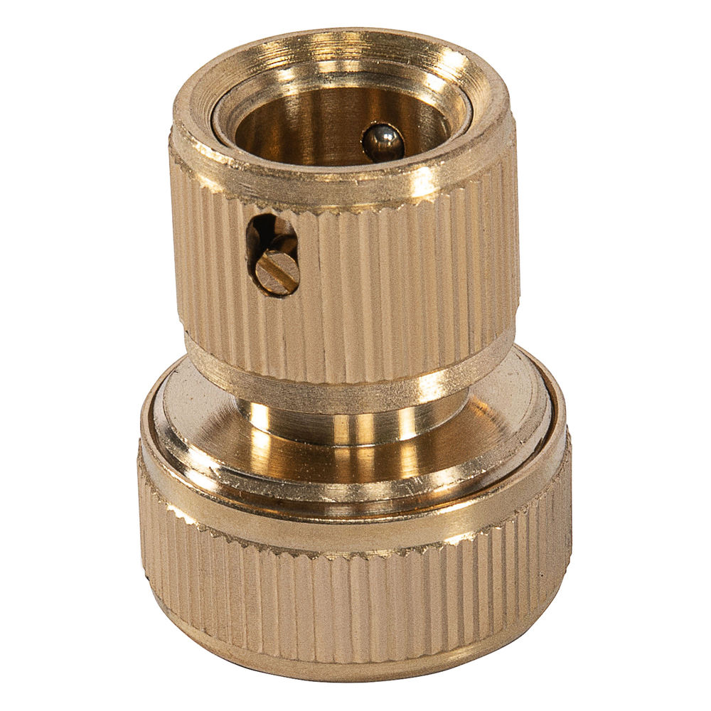 Набор для соединения шлангов 3/4, переходник, 2 соединителя, аквастоп, латунный Palisad (66211)