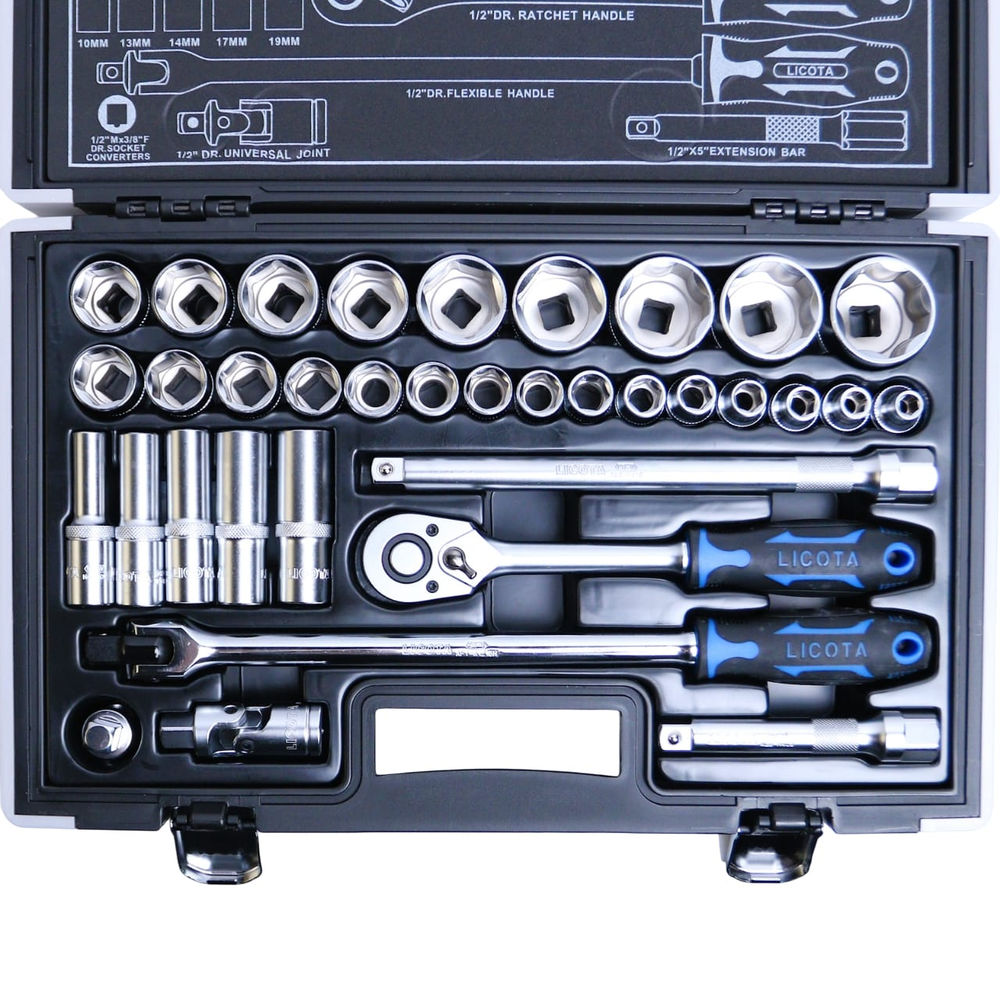 Набор торцевых головок 6-ти гранных 35 пр., 8-36 мм 1/2 Licota ALK-0008F