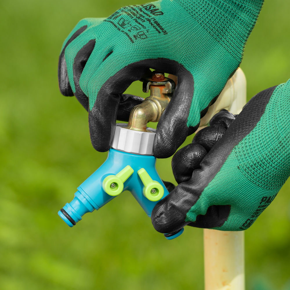 Разветвитель двухканальный с внутренней резьбой 3/4-1, с переключателем Palisad Luxe (65774)