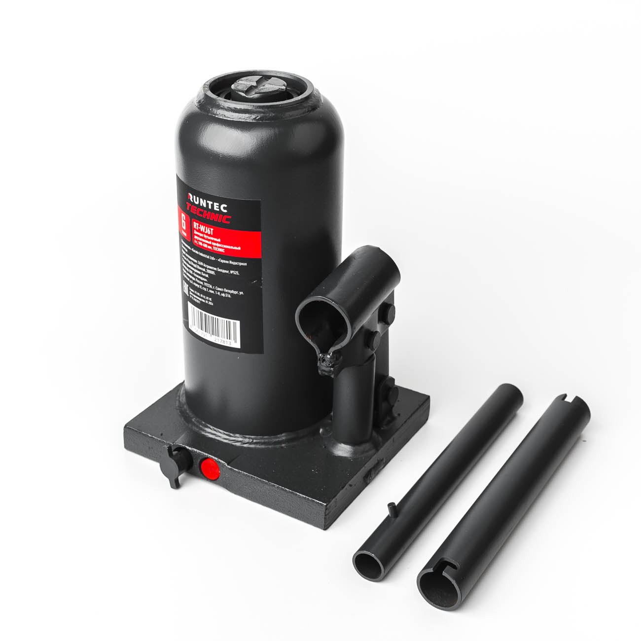 Домкрат бутылочный двухштоковый профессиональный 6 т, 190-480 мм TECHNIC RUNTEC RT-WJ6T