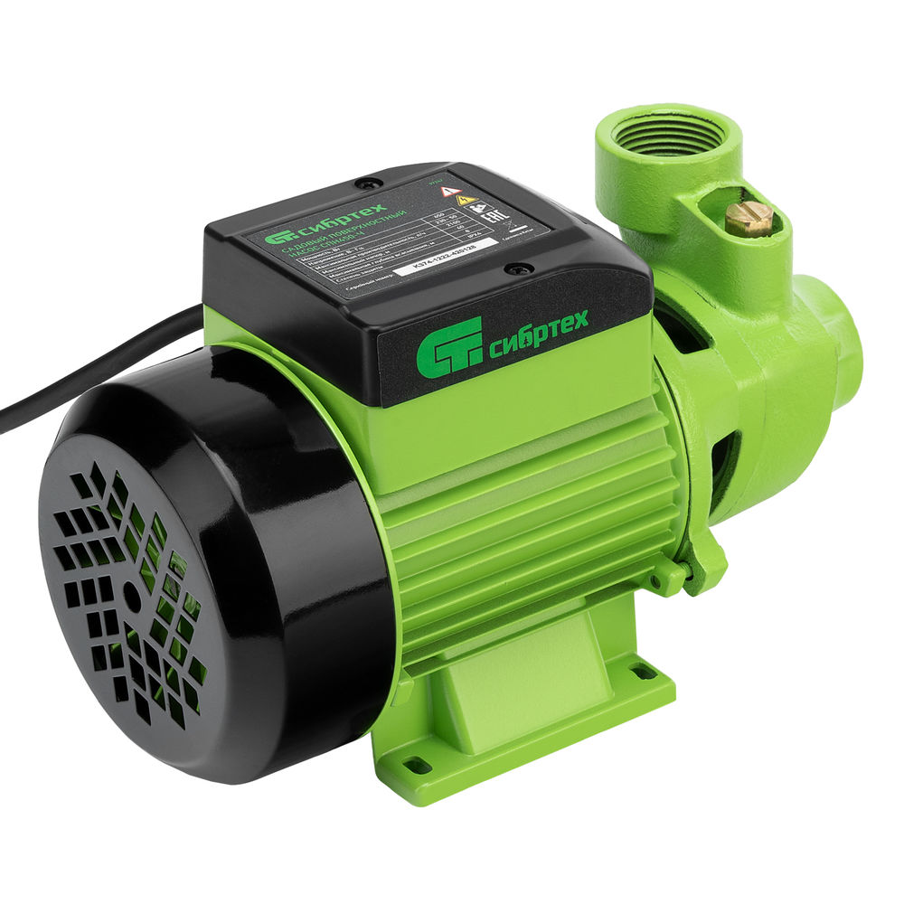 Садовый поверхностный насос СПН450-Ч, 450 Вт, напор 40 м, 2100 л/ч, чугун Сибртех (97242)