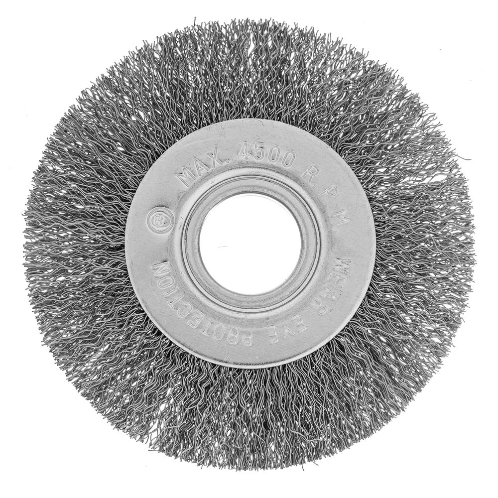 Щетка для УШМ, 100 мм, посадка 22.2 мм, плоская, витая проволока 0.3 мм Сибртех (746487)