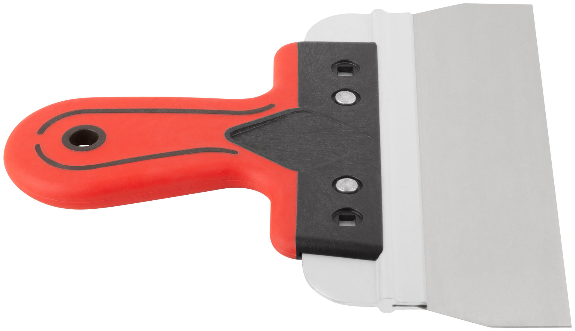 Шпатель фасадный Профи, нержавеющая сталь, прорезиненная ручка 200 мм (06422)