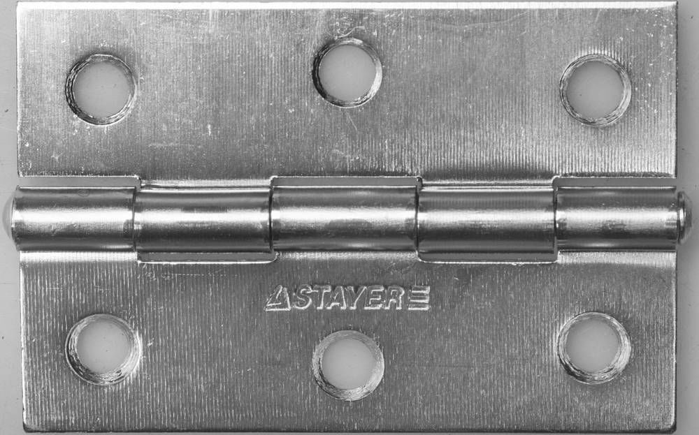 Петля карточная 75 x 50 х 1.6 мм, цвет белый цинк STAYER 37611-75-1