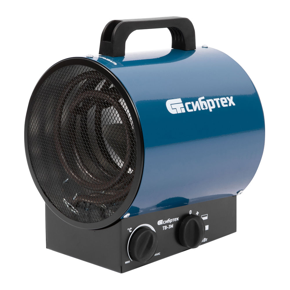 Тепловая пушка ТВ-3М (тепловентилятор), 230 В, 3 режима: вентилятор/1500 Вт /3000 Вт Сибртех (96437)