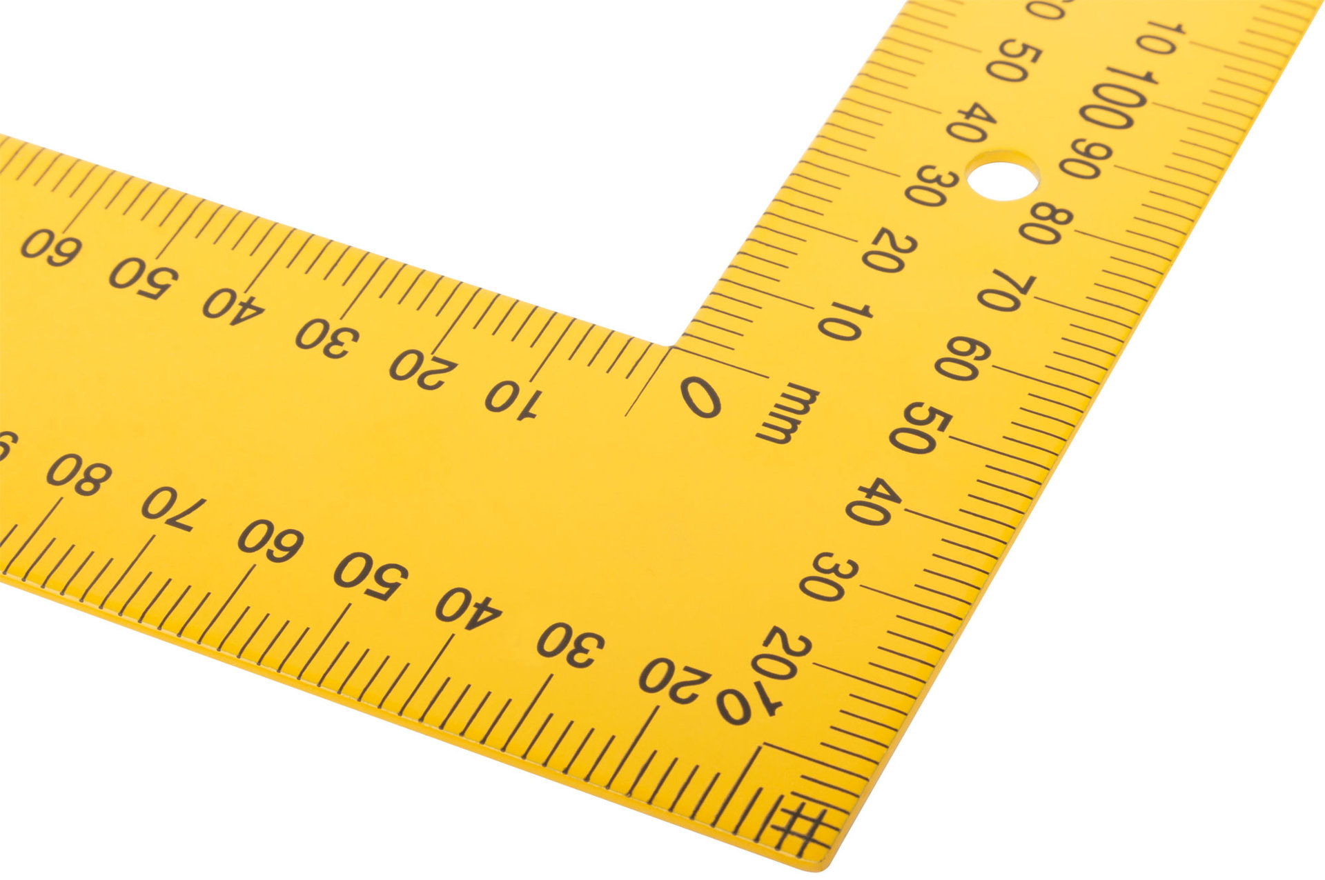 Угольник столярный цельнометаллический желтый, крашеная шкала 400 x 600 мм (19626)