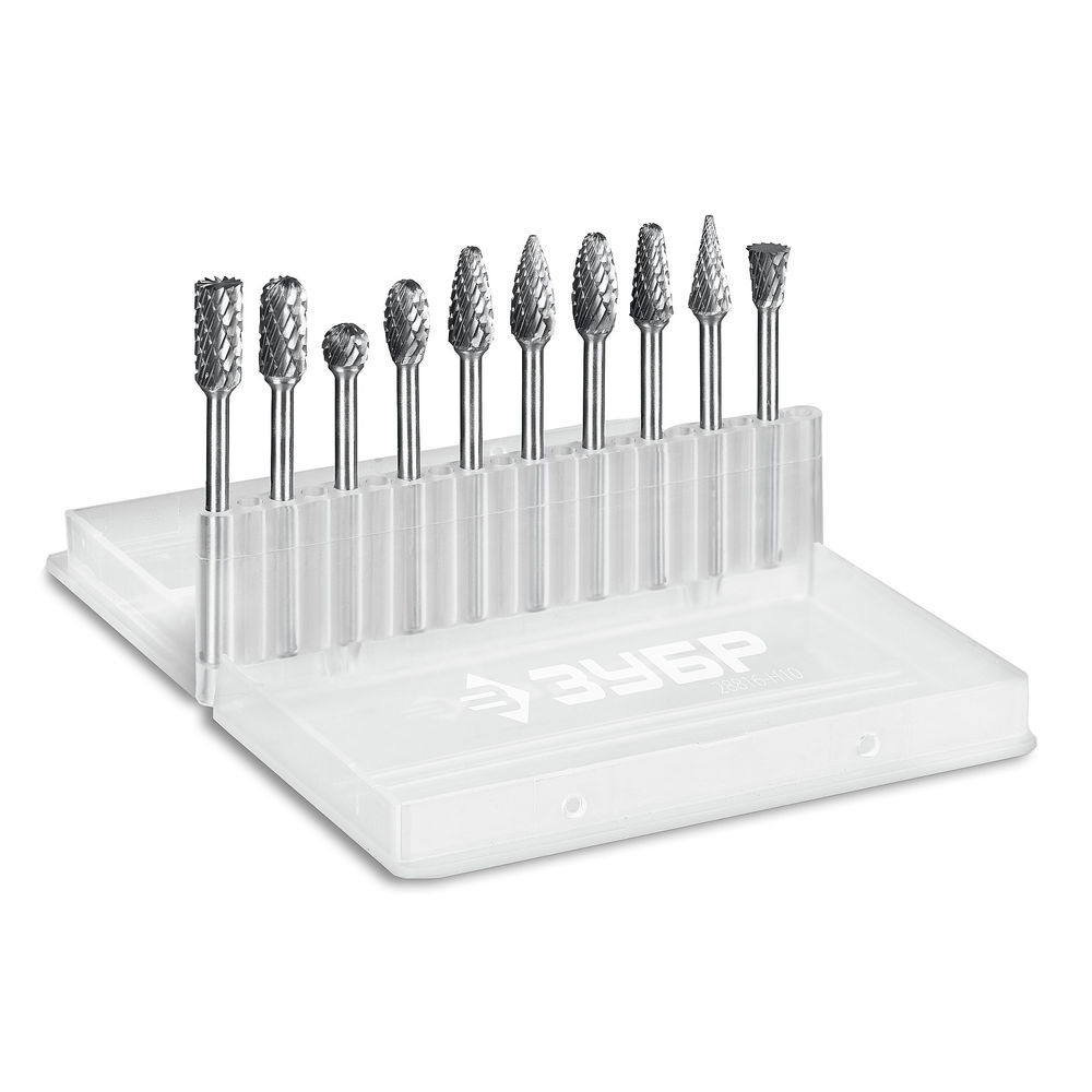 Набор борфрез твердосплавных 10 шт хв-к 3 мм Профессионал ЗУБР 28816-H10