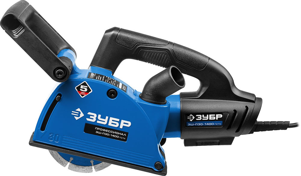 Штроборез (бороздодел) d 125 мм, 1400 Вт, ширина 30 мм, кейс ЗУБР Профессионал ЗШ-П30-1400 ПСТК