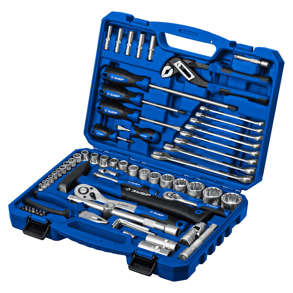 Универсальный набор инструмента 76 предм. 1/2+ 1/4 Профессионал ЗУБР Универсал-76 27670-H76