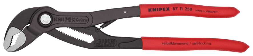 Клещи переставные …matic 250 мм, пружина, зев 50 мм, фосфатированные, обливные ручки, SB COBRA KN-8711250SB