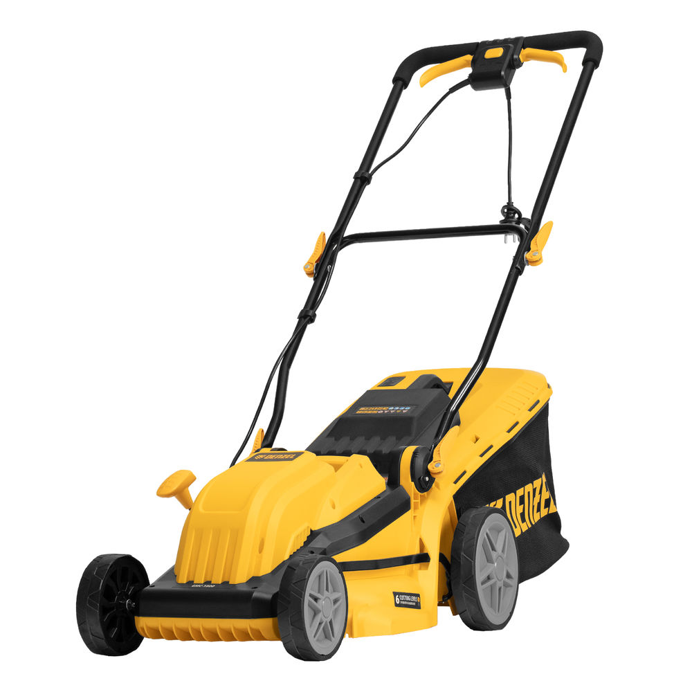 Газонокосилка электрическая GMC-1800, шир. 38см, 1800 Вт, 6 уров., травосб. 35 л Denzel (96629)